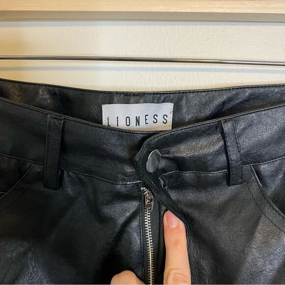 LIONESS Thank You Next Black Faux Leather Mini Skirt - Size Medium - Picture 5 of 9